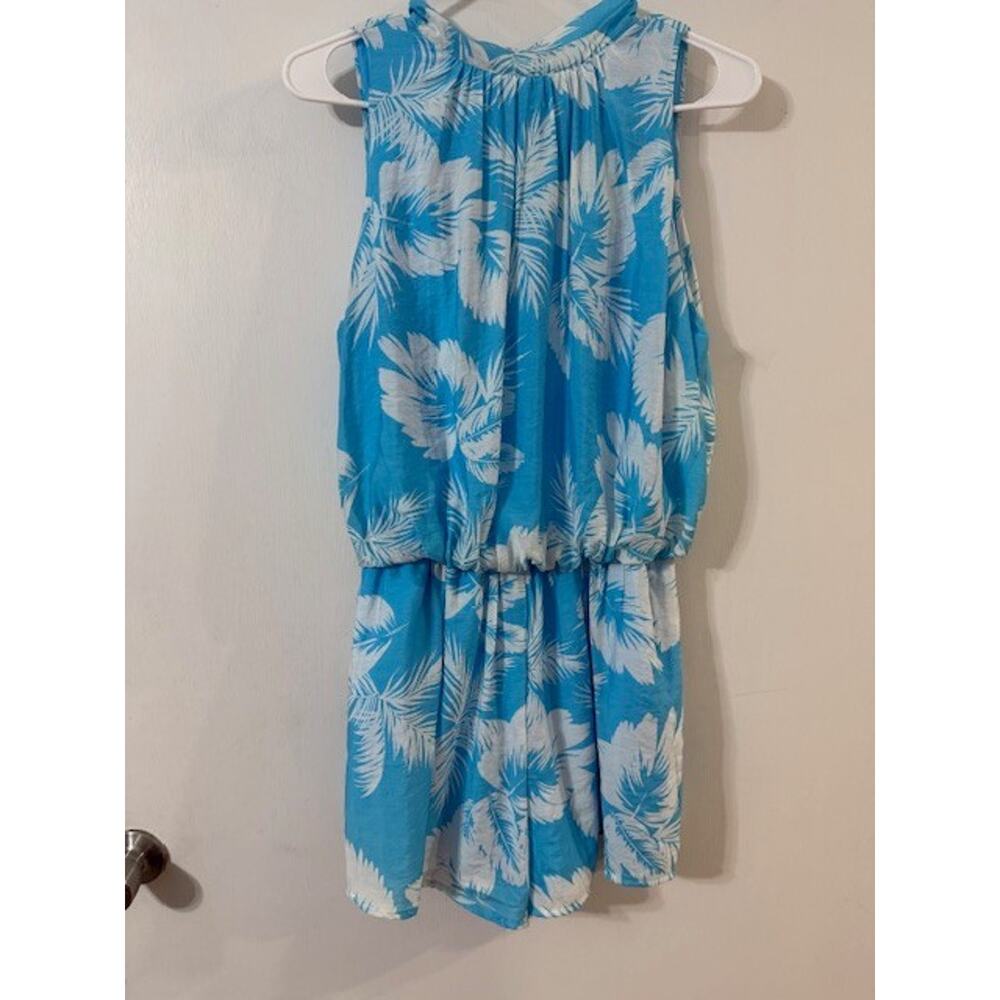 NWT Mahina Hawaii Women's Tropical Print Sleeveless Smocked Waist Romper-Size S